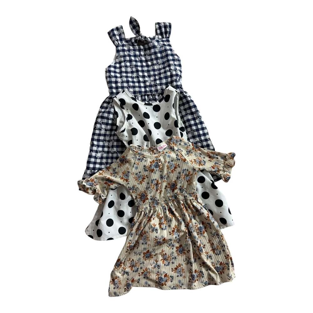 Little Lass Girls' Assorted Casual Dresses Set, Pack of 3